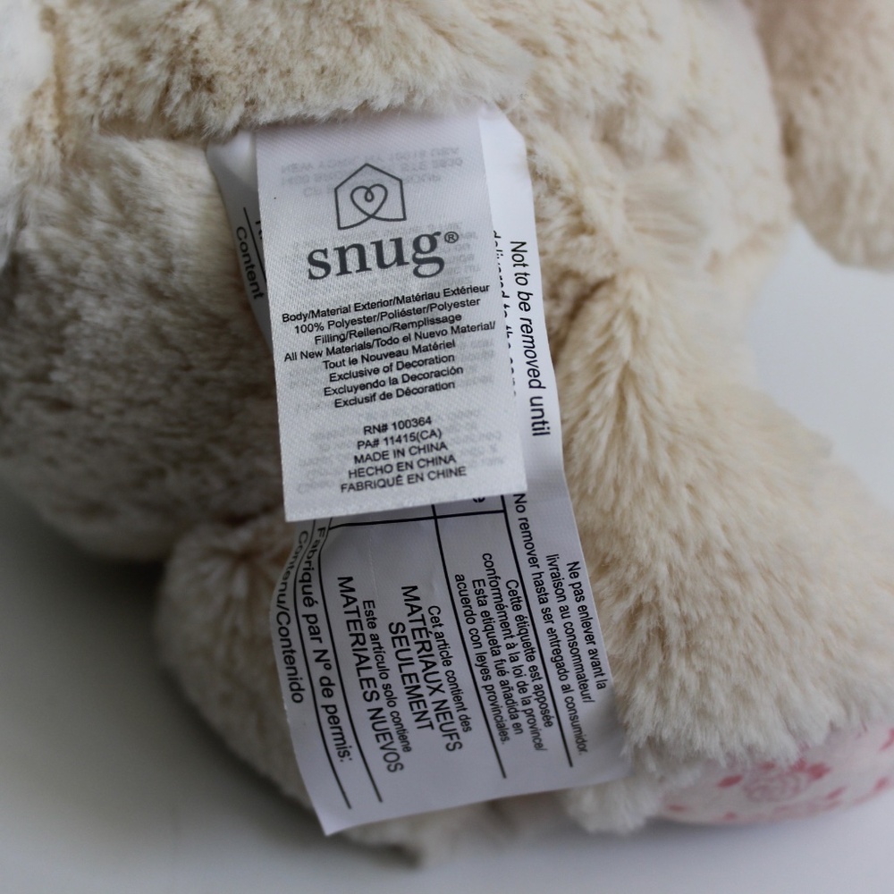 Snug Beige Lace Bow Bunny Plush Soft Baby Toy Stuffed Animal Lovey 12" Medium - Picture 5 of 5